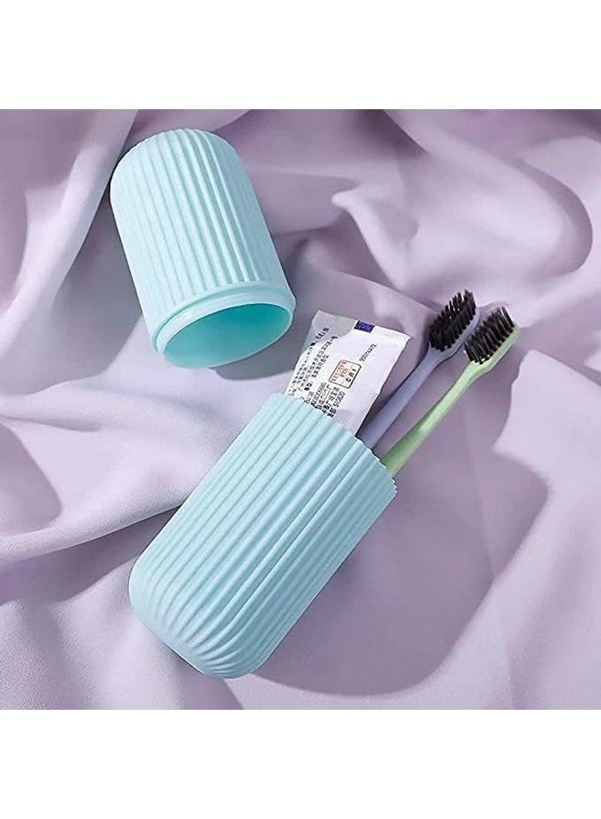 Rylan 2Pc Capsule Shape Travel Toothbrush Toothpaste Case Holder Portable Toothbrush Storage Plastic Toothbrush Holder Random Colour - Image 3