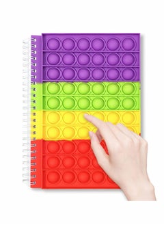 Y&D Puzzle Decompression Rainbow Color Silicone Bubble Press Notebook Journal Notebook, Spiral Push Pop Fidget Sensory Toys, Stress Reliever Gifts for Kids  - Image 1