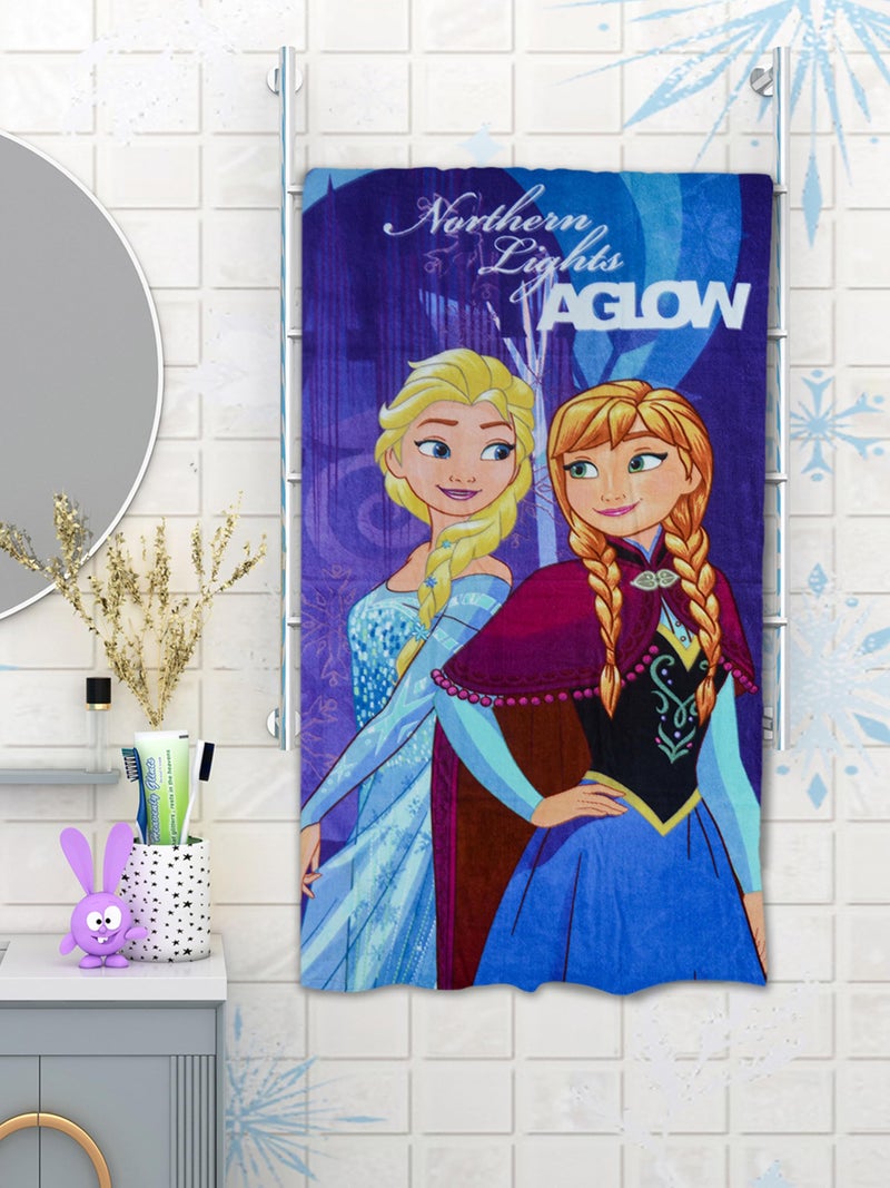 Athom Trendz Athom Living Disney Frozen Anna & Elsa Sister's Themed Kids Bath Towel, 350GSM, 60x120cm - Image 1