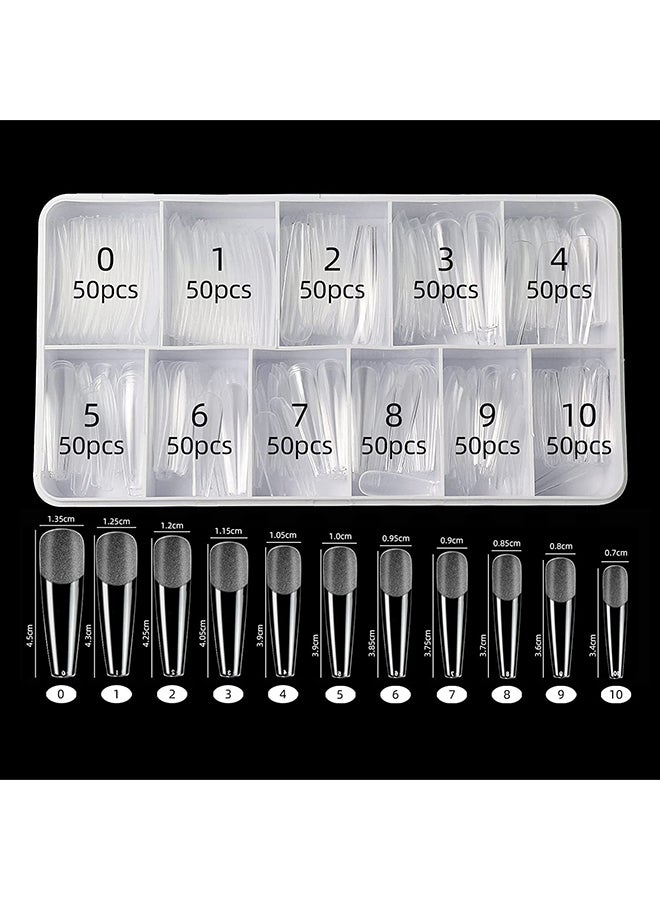 brunson نصائح أظافر زائفة جل ناعم C-Curved شفافة إضافية طويلة 550 قطعة SGT06 - Image 5