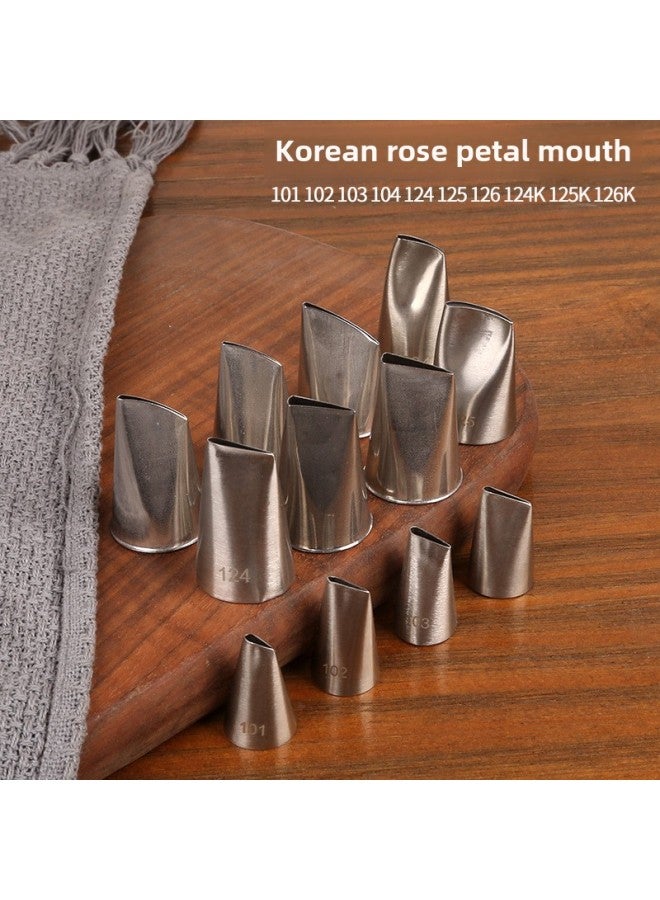 Stainless Steel Pastry Nozzle Korean Style Pastry Milking Oil Rose Cake Cream Cream Petal Skirt Pastry Nozzle 104 Mouth-Specifications:101S - Image 2