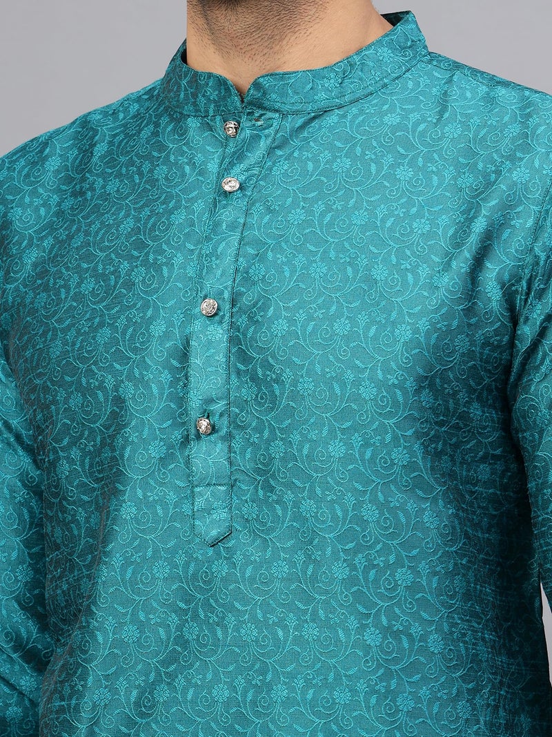 LATEST CHIKAN Men's Cotton Silk Blend Kurta and Pyjama Set - Image 4