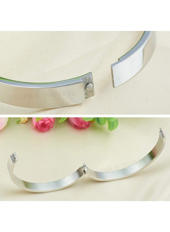 Young & Forever Gift Silver Openable Free Size Stainless Steel Trandy Kadaa Bracelet For Men And Boys. - Image 5