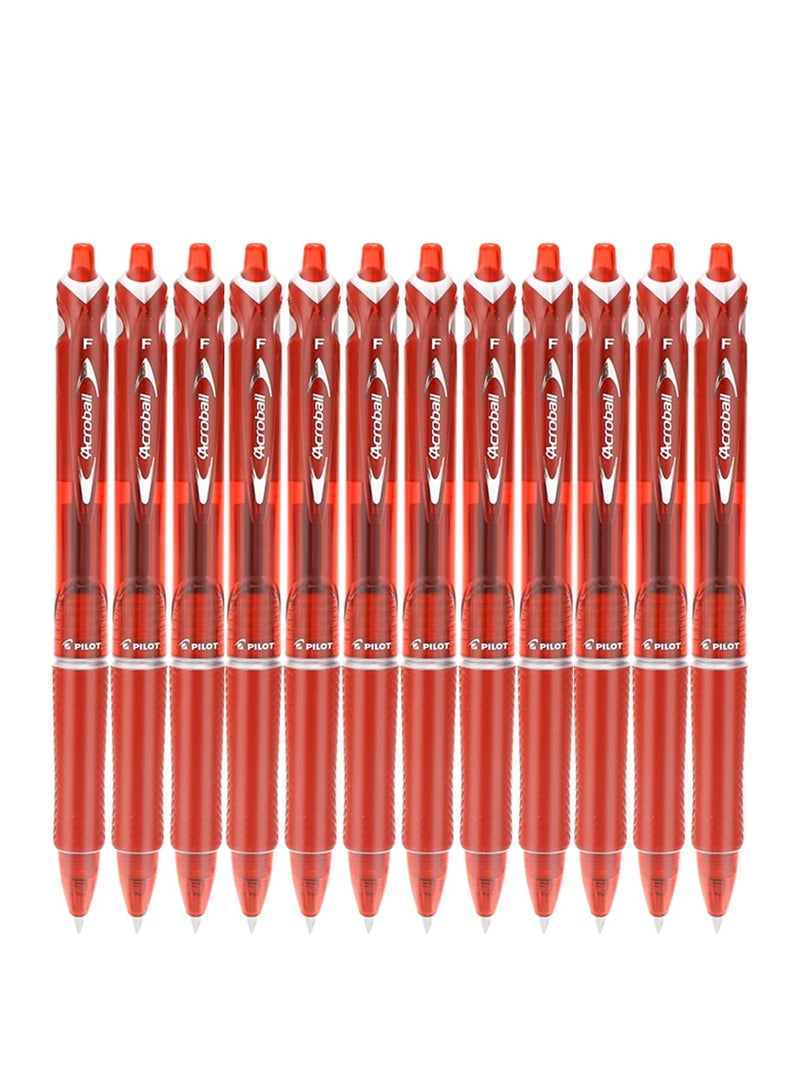 PILOT 12-Piece Acroball Retractable Ballpoint Pen Fine Tip Red Ink - Image 1
