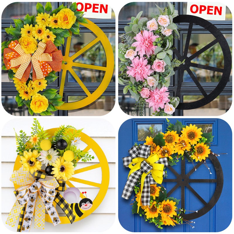 Explosions Christmas Decorative Door Hanging Wooden Roulette Wheel Wreath Christmas Pine Cone Wreath - Image 5