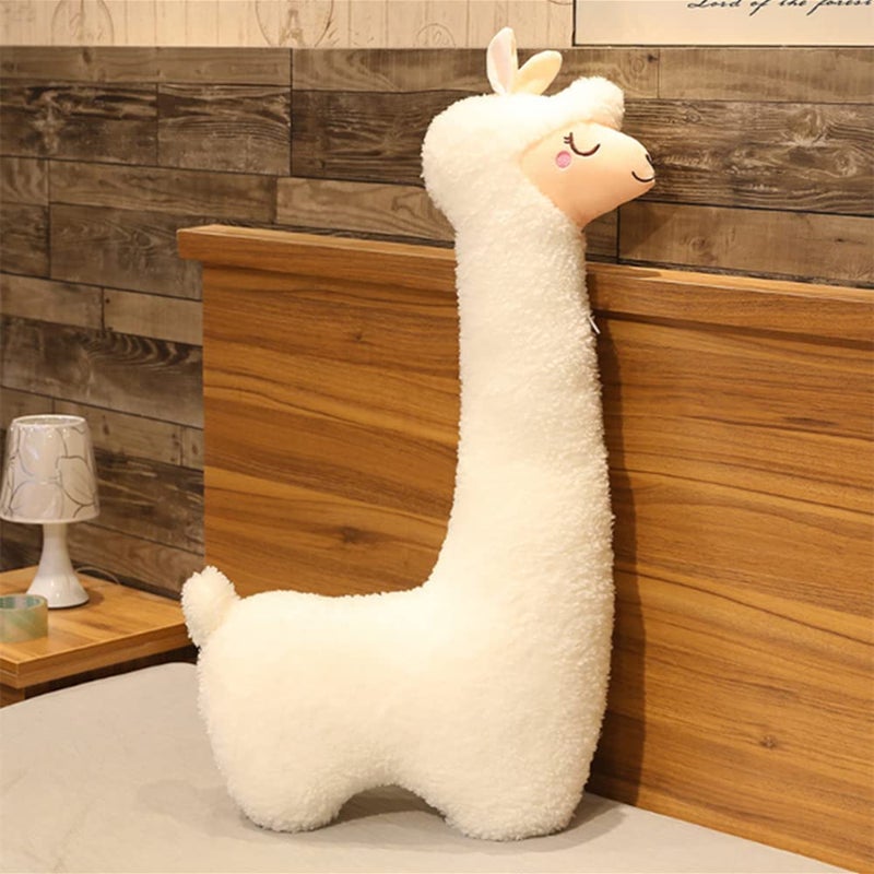 YUDONG 295 Giant Alpaca Plush Pillow Llama Stuffed Animal ToysSoft Fluffy Llama Plush Long Body PillowHome DecorGift for Kids Adults White - Image 2