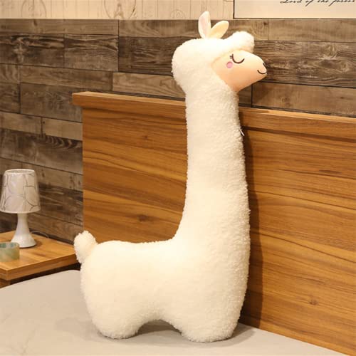 YUDONG 295 Giant Alpaca Plush Pillow Llama Stuffed Animal ToysSoft Fluffy Llama Plush Long Body PillowHome DecorGift for Kids Adults White - Image 1