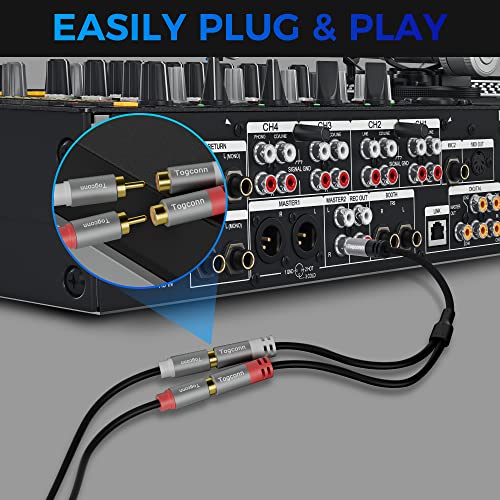 Togconn RCA Y-Adapter Splitter cable 2Pack,1 RCA Male to 2 RCA Female Stereo Audio Video Subwoofer Car Audio Cable Y Splitter Adapter Extension Cord for Home Theater, Hi-Fi System, Amplifier, Speaker-0.6 Feet - Image 4