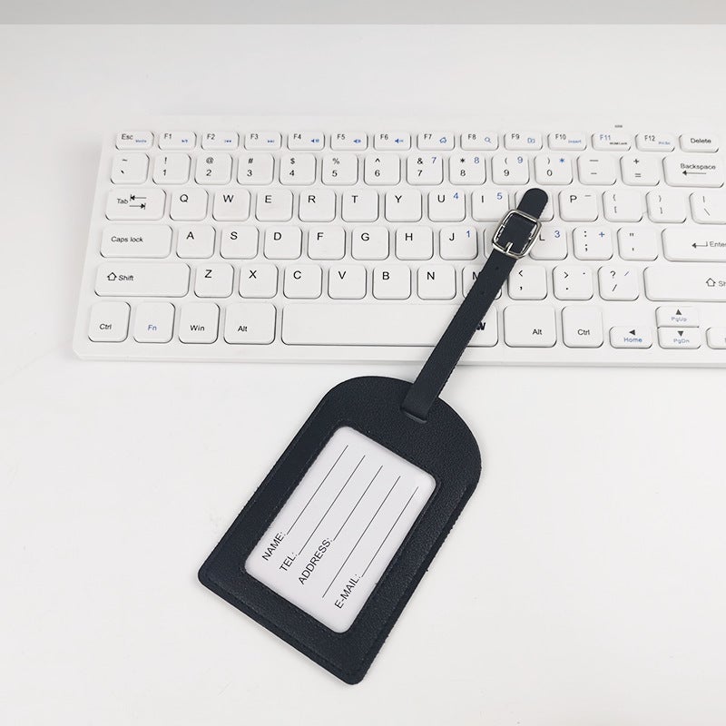 Multicolor PU Leather Luggage Tag with StrapFrame car line without flip black Frame car line without flip black