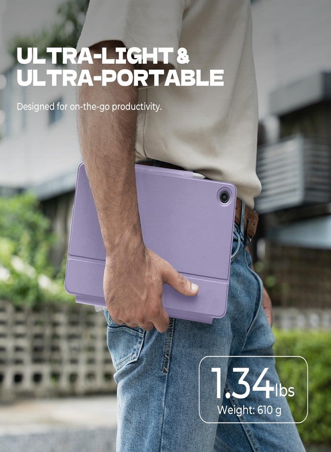 Dexnor for Samsung Galaxy Tab A9+ Plus Case with Keyboard, Ultra-light Magnetic Folio Keyboard Cover with Multi-touch Trackpad Backlit Stylus Holder for 11" Samsung Galaxy Tab A9+ Plus (2023), Purple - Image 4