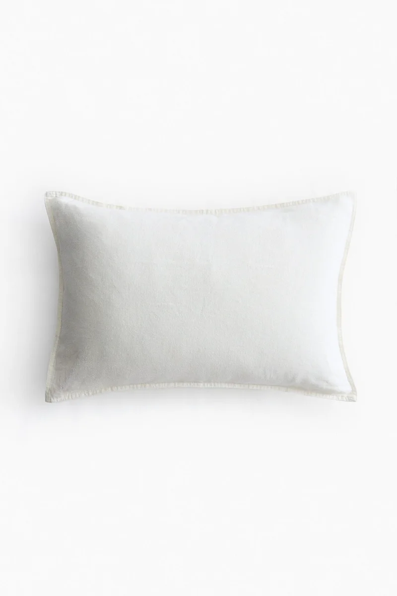 اتش اند ام غطاء وسادة من الكتان الممزوج