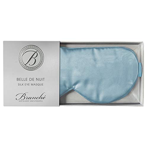 Branché Branche Beauty Belle De Nuit Sleep Mask Silk Eye Mask 6A Silk 22 Momme Eye Cover Sleepover Shade Blindfold Mask for Luxury Sleep in Total Darkness Blue - Image 2