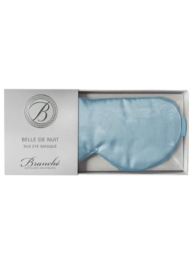 Branché Branche Beauty Belle De Nuit Sleep Mask Silk Eye Mask 6A Silk 22 Momme Eye Cover Sleepover Shade Blindfold Mask for Luxury Sleep in Total Darkness Blue - Image 3