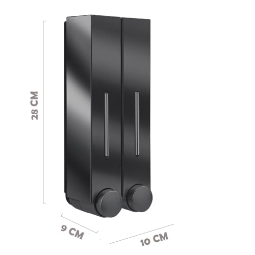 BATH GURU ABS Wall-Mounted Manual Soap Dispenser, Soap Dispenser for Wash Basin | Kitchen Sink | Bathroom | Kitchen 420 Ml Black (Two Chamber) - Image 5