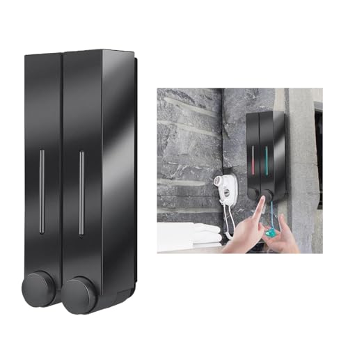 BATH GURU ABS Wall-Mounted Manual Soap Dispenser, Soap Dispenser for Wash Basin | Kitchen Sink | Bathroom | Kitchen 420 Ml Black (Two Chamber) - Image 4