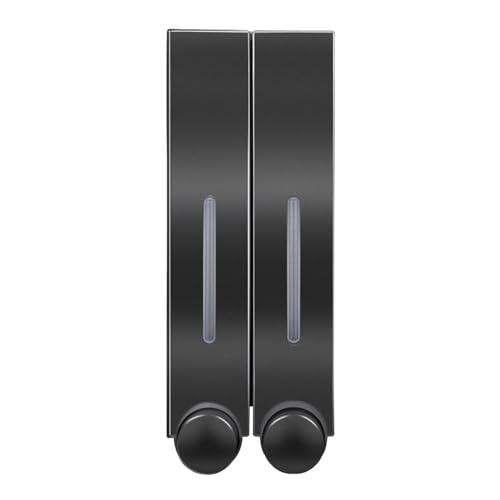 BATH GURU ABS Wall-Mounted Manual Soap Dispenser, Soap Dispenser for Wash Basin | Kitchen Sink | Bathroom | Kitchen 420 Ml Black (Two Chamber) - Image 1