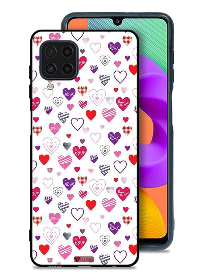 Tolwak Samsung Galaxy M22 Protective Case Cover Hearts Doodle - Image 1