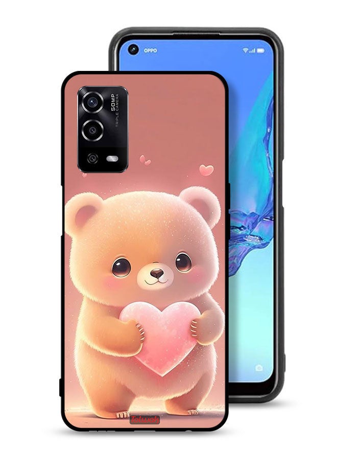 Tolwak Oppo A55 4G Protective Case Cover Cute Little Panda Holding Heart - Image 1