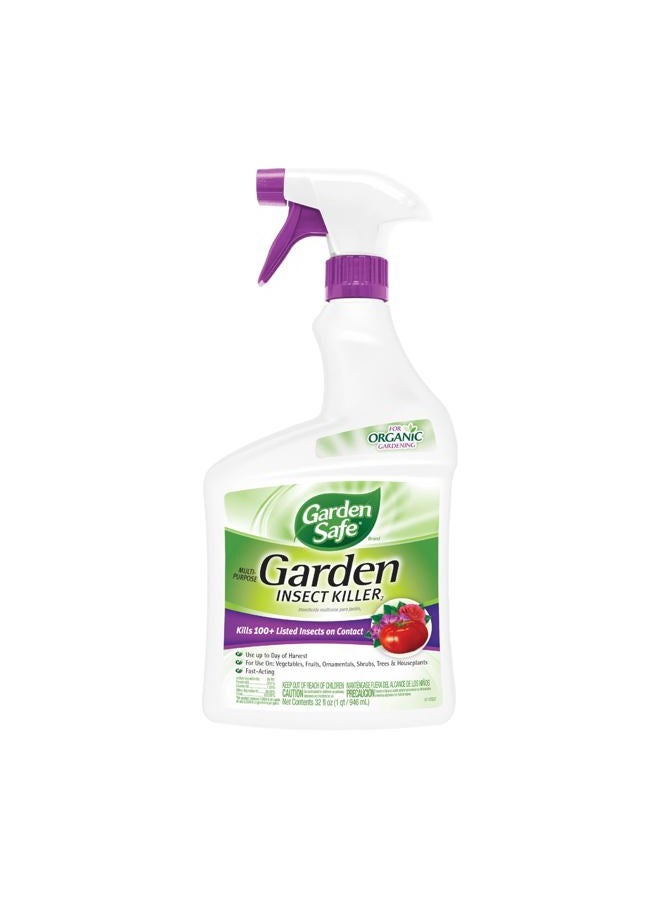 Garden Safe Brand Multi-Purpose Garden Insect Killer2, 32 Fluid Ounces, Kills 100+ Listed Insects on Contact, For Use in Homes, Home Gardens & Home Greenhouses Up to Day of Harves - Image 1