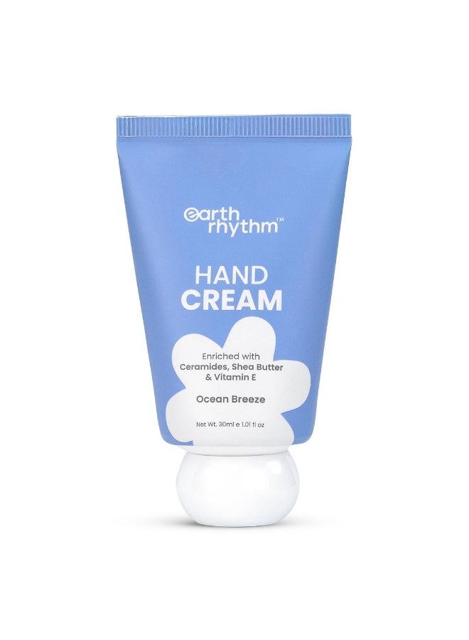 Earth Rhythm Earth Rhythm Hand Cream - Ocean Breeze for Dry & Rough Hand, Intense Moisturization Non Greasy , Fast Absorbing, Moisturizes, Enriched with Ceramides , Shea Butter, Cacao Seed Butter for Men & Women - 30ml  - Image 2