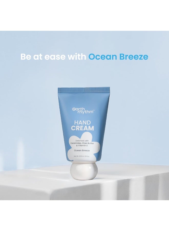 Earth Rhythm Earth Rhythm Hand Cream - Ocean Breeze for Dry & Rough Hand, Intense Moisturization Non Greasy , Fast Absorbing, Moisturizes, Enriched with Ceramides , Shea Butter, Cacao Seed Butter for Men & Women - 30ml  - Image 1