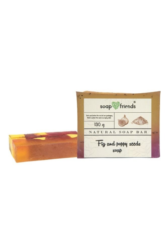 الصابون والأصدقاء صابون التين وبذور الخشخاش | صابون مرطب برائحة التين للتنظيف اليومي، ١٣٠ غرام - Image 2