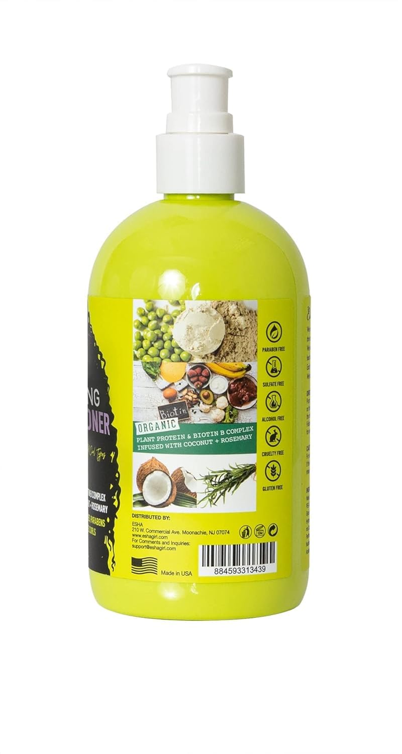 Esha Girl Natural â€“ Curl Hydrating Conditioner - Moisturize 3C & 4C Curls with Coconut & Rosemary Oils, Biotin - Tropical Fruit Scent (12 Oz.) - Image 2