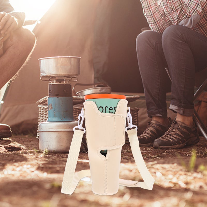 Tumbler Cup Cover Water Bottle Holder Carrier Cover Bag with Adjustable Strap for Travel - Image 3