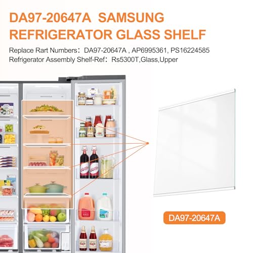 Tomato Man UPGRADED DA97-20647A Refrigerator Glass Shelf Replacement Compatible with Samsung Fridge Glass Shelf RS27T5200SR/AA, RS28A500ASR, RS27T5201SR/AA, RS27T5561SR/AA, RS27T5200SG Tempered Glass Upper Shelf - Image 3