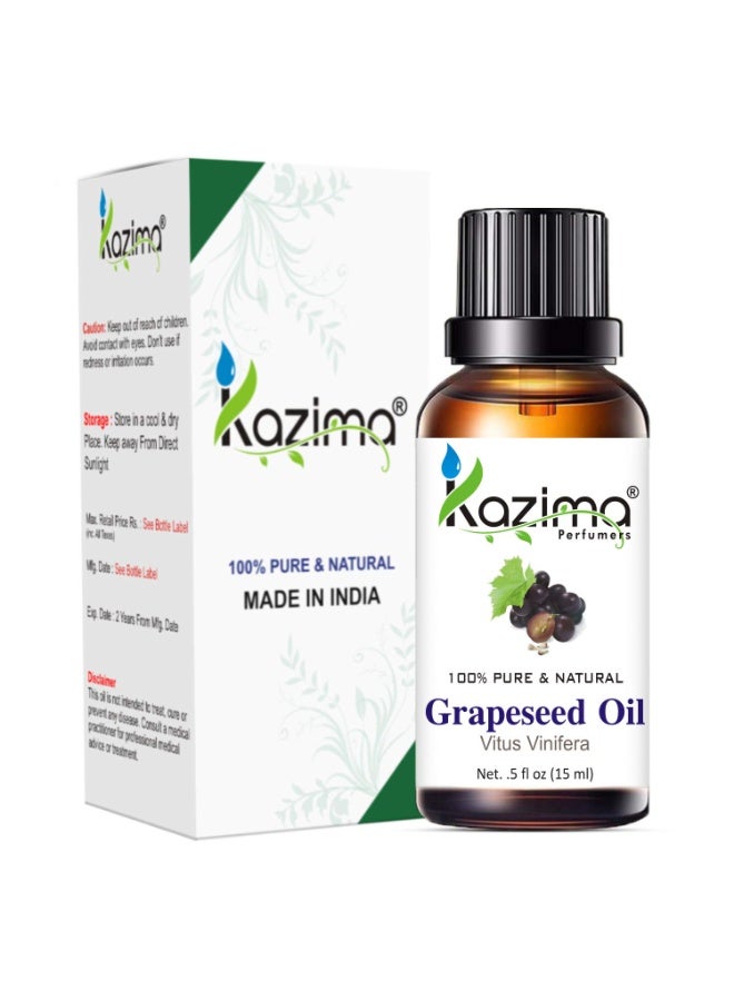 KAZIMA Combo of Grapeseed Oil and Tea Tree Oil - 100% Pure, Natural & Undiluted Oil for Acne, Scars, Hair Growth, Dandruff Control & Aromatherapy, 15ml each - Image 3