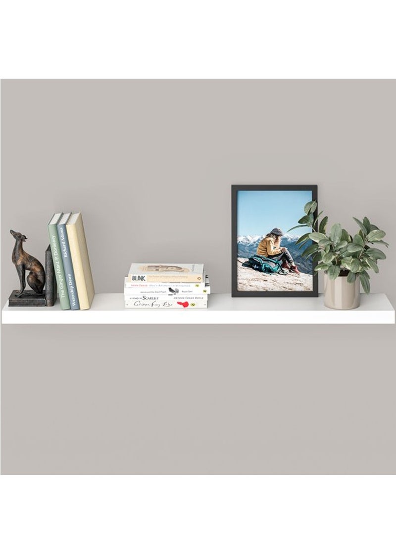 DubaiGallery 1 قطعة رفوف عائمة، رفوف خشبية للحمام مثبتة على الحائط، رف خشبي سميك للمطبخ الصناعي  - Image 3