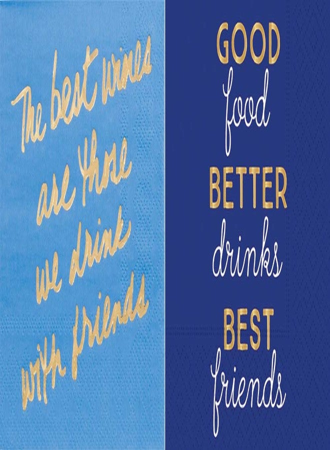 Design Design Cocktail Napkins, Bundle of 2 Packs (We Drink with Friends & Good Better Best, 32 Napkins) - Image 2