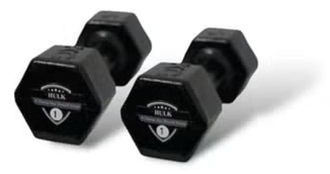 هالك طقم دامبل 1 كجم - ماركة هالك - مطاط صلب ولامع (قطعتان) - Image 1