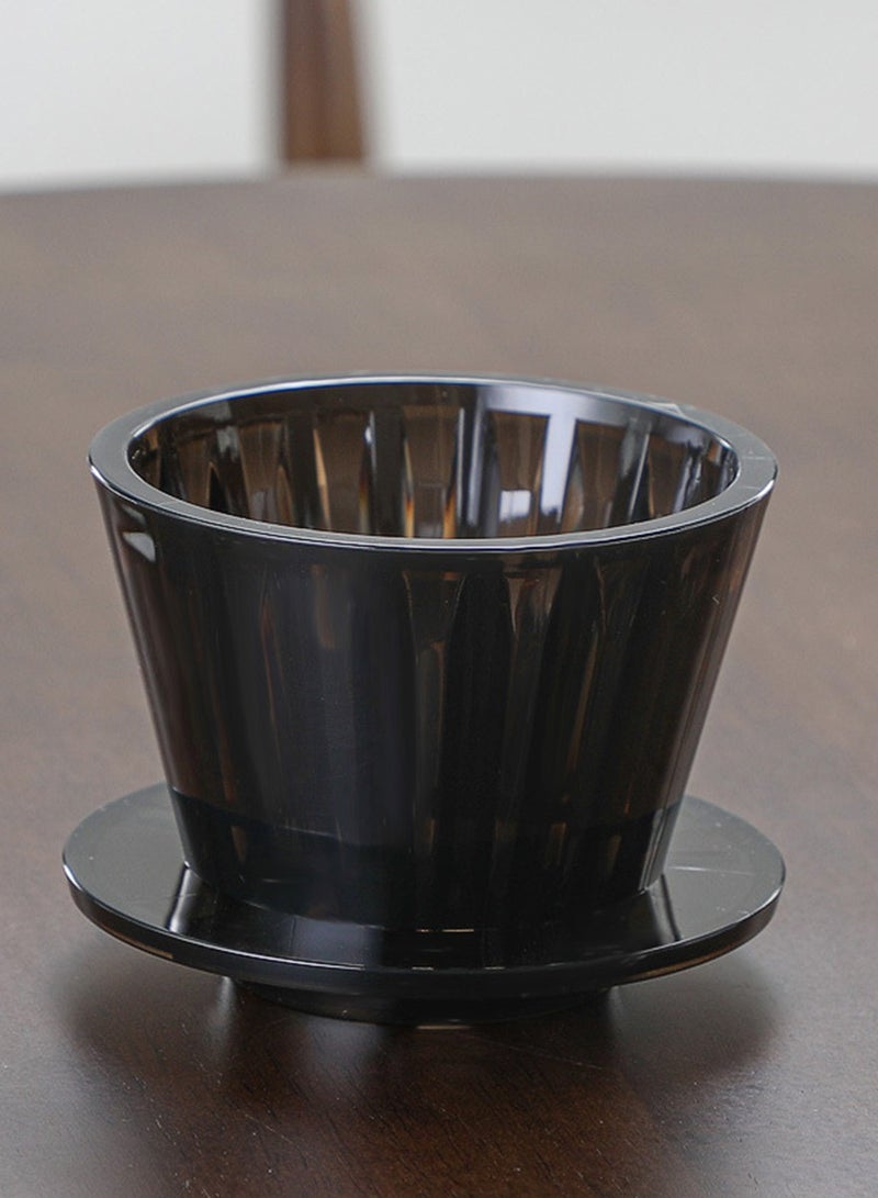 TDAO Wave Type V60 Plastic Coffee Dripper/Cake Dripper Cup, 1~4 Cup Plastic Pour Over Coffee Dripper, Coffee Maker, Slow Brewing V60 Coffee Accessories for Home, Cafe, Restaurants, Strong Flavor Brewer Black - Image 1