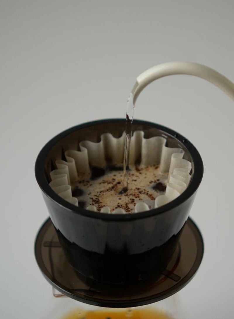 TDAO Wave Type V60 Plastic Coffee Dripper/Cake Dripper Cup, 1~4 Cup Plastic Pour Over Coffee Dripper, Coffee Maker, Slow Brewing V60 Coffee Accessories for Home, Cafe, Restaurants, Strong Flavor Brewer Black - Image 4