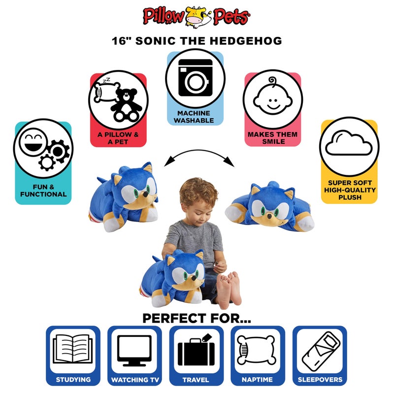 Pillow Pets 16" Sonic the Hedgehog Stuffed Animal Plush Toy - Image 4