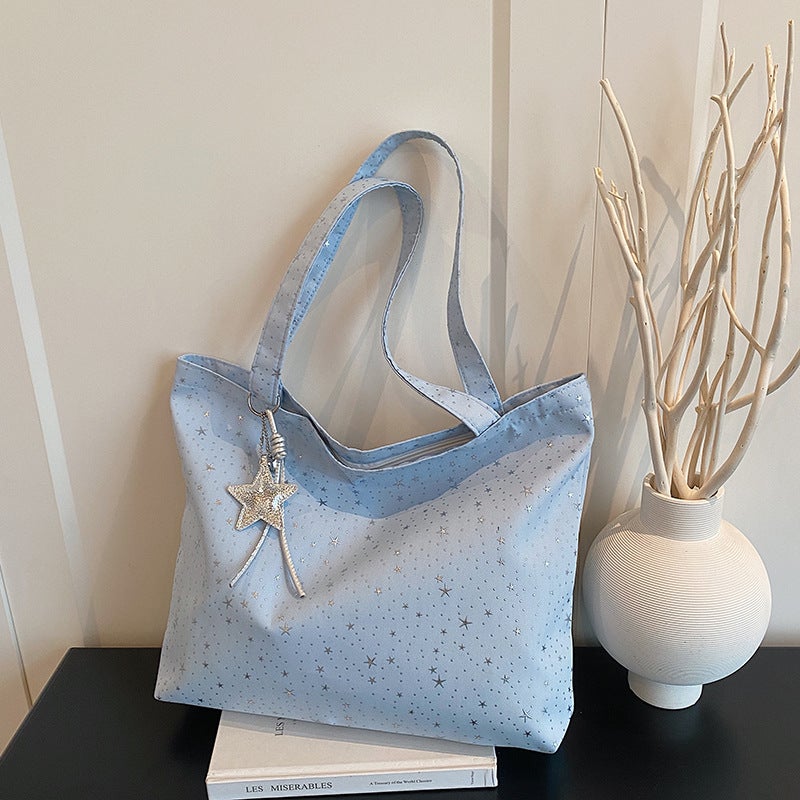 Ins Star Tote Bag, Large Capacity, Casual Shoulder Bag - Image 3