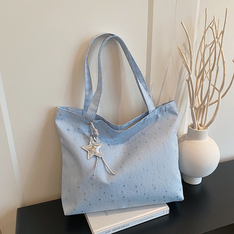 Ins Star Tote Bag, Large Capacity, Casual Shoulder Bag - Image 4