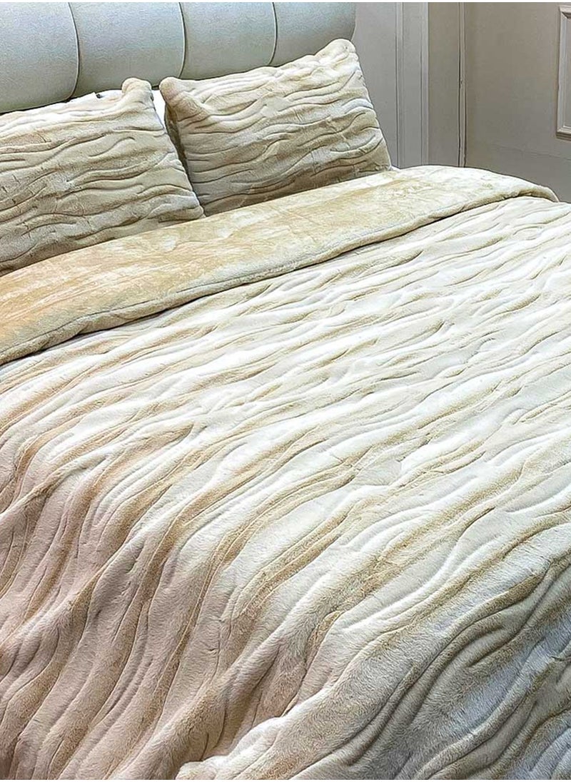 Family Bed quilt set Spanish fur 3 pieces size 240 x 240 cm model 1622 from Family Bed  - Image 4
