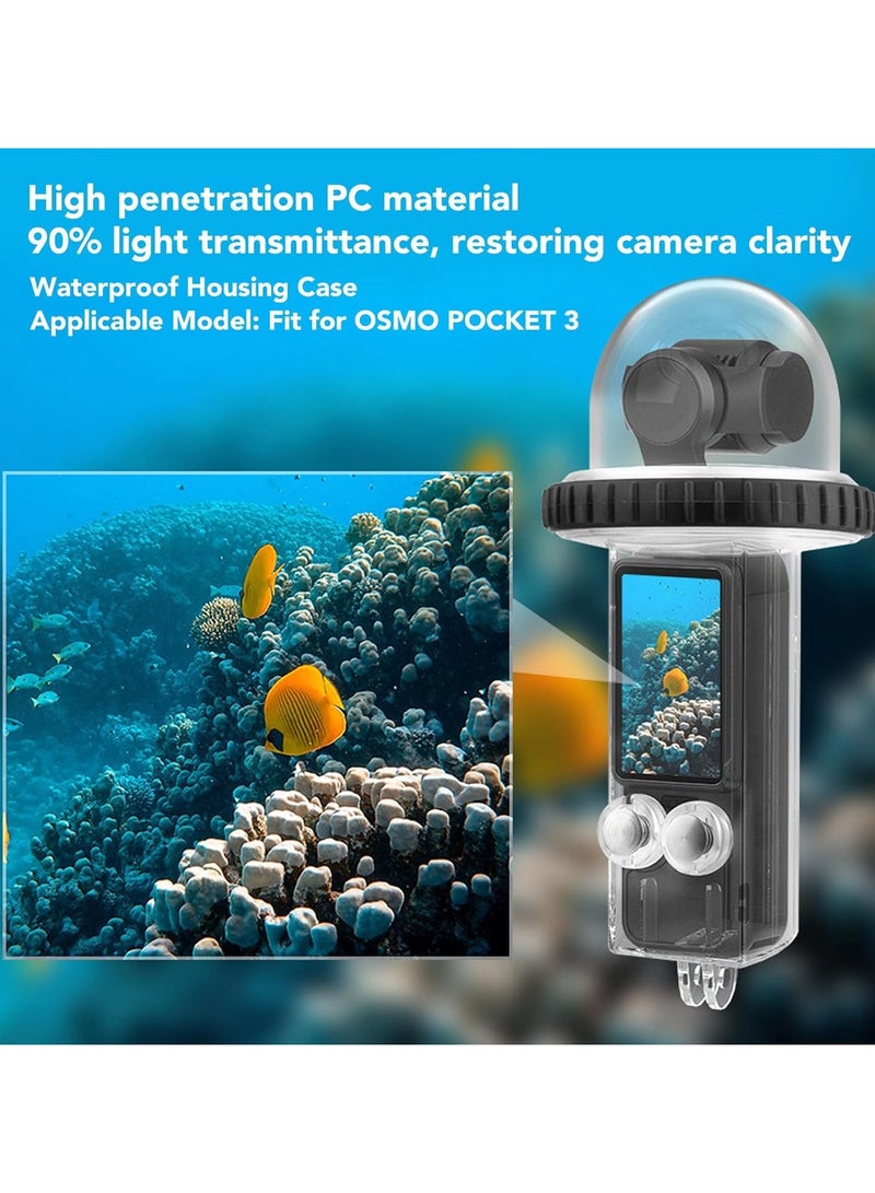 حقيبة غوص مقاومة للماء بعمق 40 مترًا / 131 قدمًا لجهاز DJI Osmo Pocket 3، حقيبة مقاومة للماء لجهاز Pocket 3، حالة غوص تحت الماء مع مرفقات للتزلج على الماء، الغوص، السباحة. - Image 3