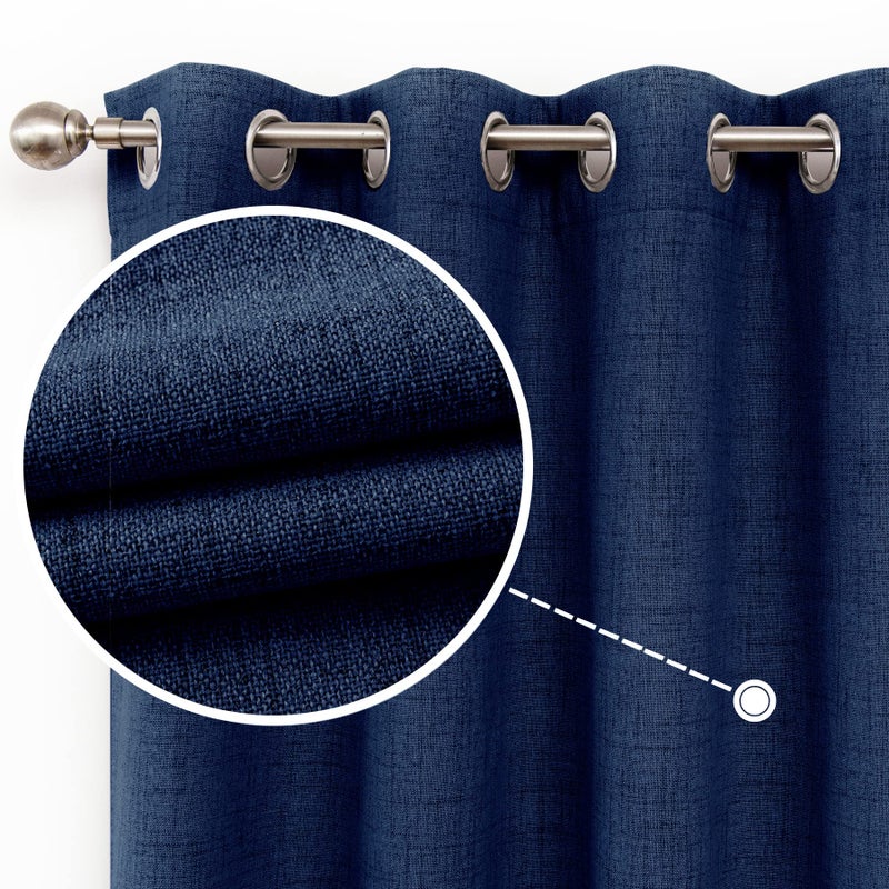 CUCRAF Full Blackout Window CurtainsThermal Insulated Room Darkening Drapery for Bedroom Living Room2 Panels Set52 x 96 inches Navy Blue