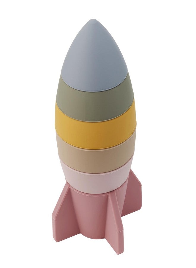 tickit Silisoft Rocket Stacker - 6 Stackable Silicone Rocket Sections for Baby’s Fine Motor Skills, Sensory Exploration & Creative Play, Earth - Image 1