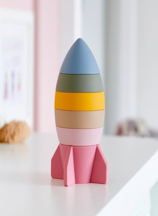tickit Silisoft Rocket Stacker - 6 Stackable Silicone Rocket Sections for Baby’s Fine Motor Skills, Sensory Exploration & Creative Play, Earth - Image 3