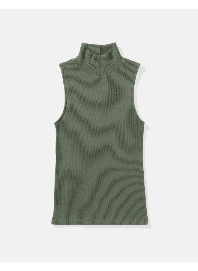 American Eagle - AE Ribbed Mock Neck Tank Top - Image 1