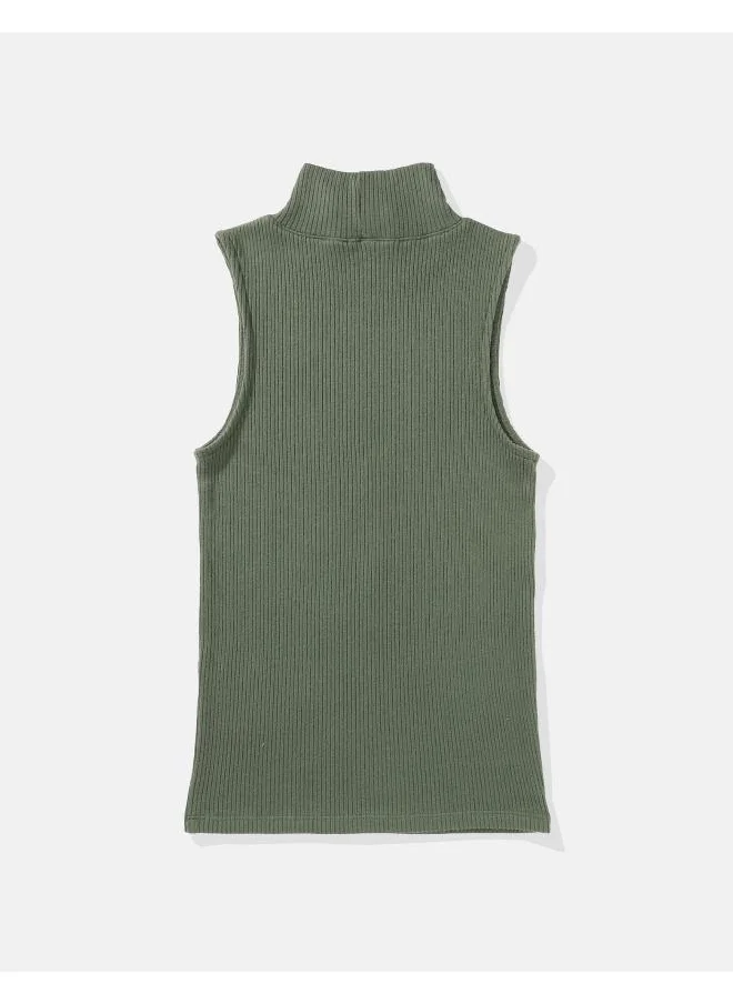 امريكان ايجل AE Ribbed Mock Neck Tank Top