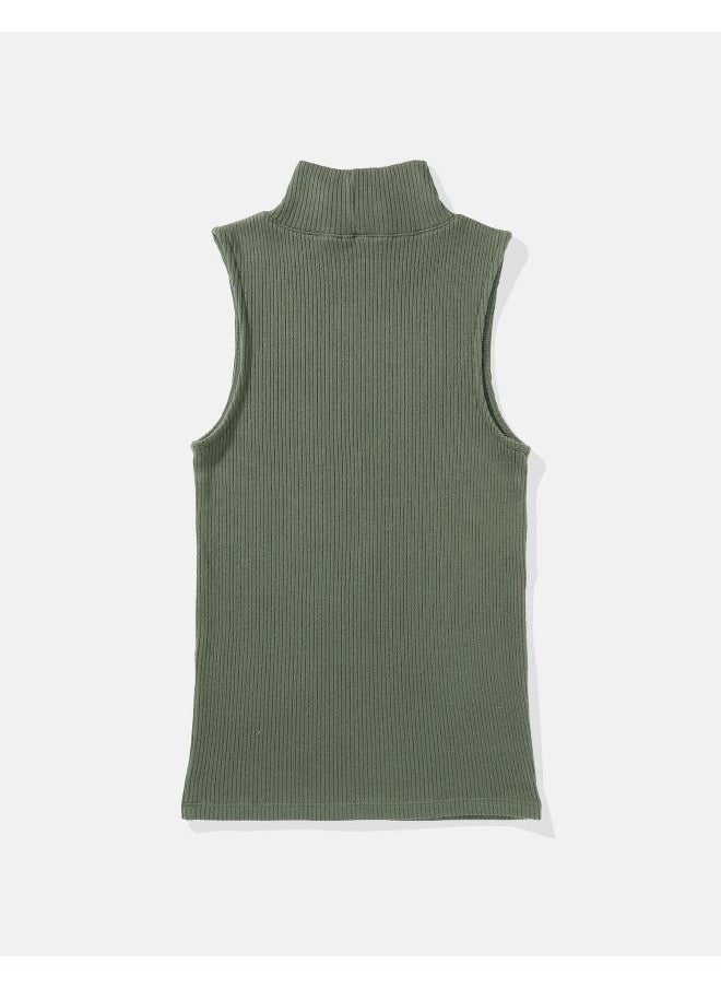American Eagle - AE Ribbed Mock Neck Tank Top - Image 1