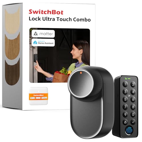 SwitchBot Smart Lock Ultra with Keypad,Fingerprint Door Lock, App Remote Control, Built-in WiFi Keypad Deadbolt, Auto Unlock, Waterproof&Easy Install,Supports Alexa and Google (Lock Ultra Touch Combo) - Image 1