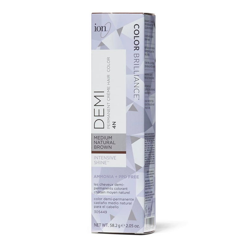Ion Intensive Shine 4N Medium Natural Brown Demi Permanent Creme Hair Color 4N Medium Natural Brown - Image 1