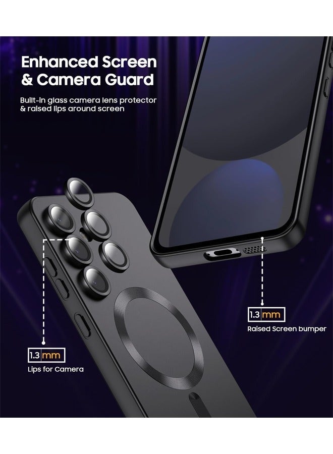 Nova future Magnetic Case for Samsung Galaxy S24 FE, [MagSafe Compatible][Built-in Camera Lens Protector][Light Slim] Soft Silicone Bumper Shockproof Matte Case Cover for Samsung Galaxy S24 FE 5G 6.7 inch, Black - Image 4