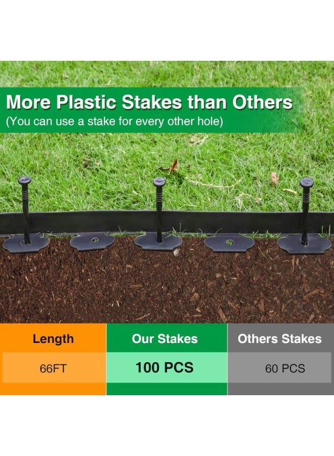 general Garden Border Edging Kit with 100 Anchoring Spikes, Flexible Garden Edging for Landscaping, Flower Beds, Lawn, Yard, and Paver Pathways - Image 4